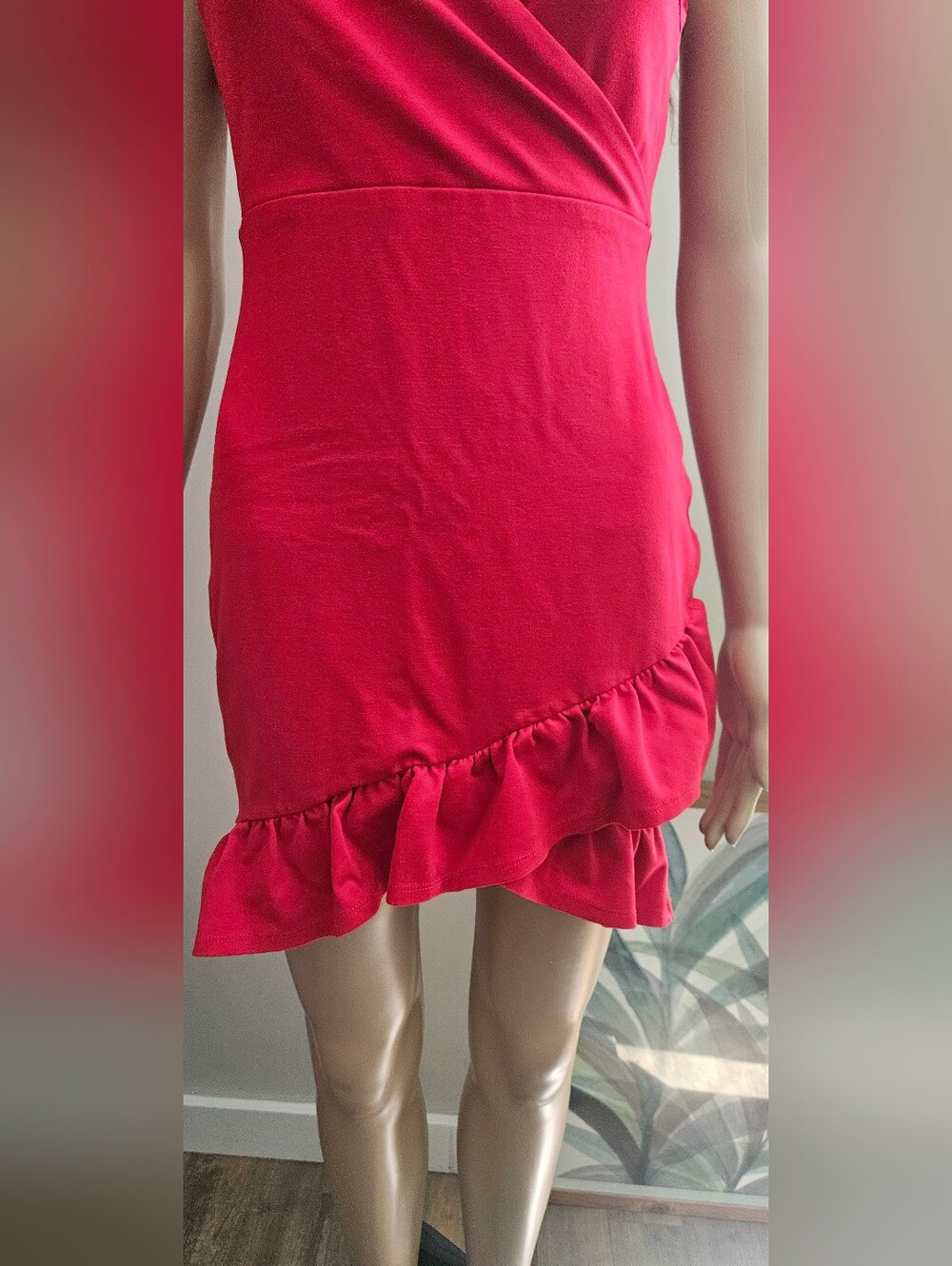 Lulu's Red Spaghetti-Strap Ruffle Mini Dress - Picture 3 of 11